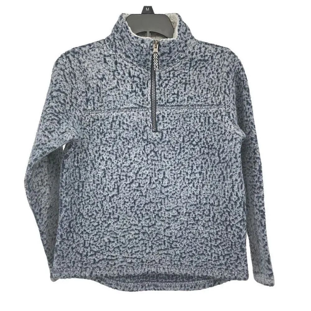 Wonder Nation Winter Sky Blue Girl’s Sherpa Quarter Zip Pullover Sweater Size 8